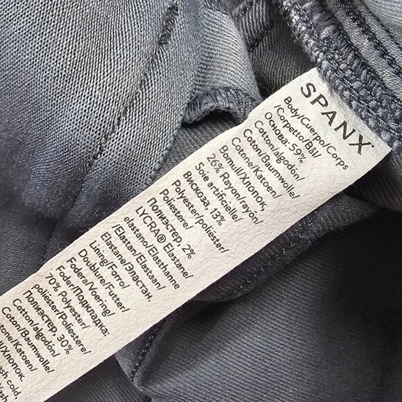 SPANX Womens Stretch Twill Straight Leg Pants, Hazy Blue Gray, Slim, Size Medium - Picture 5 of 9